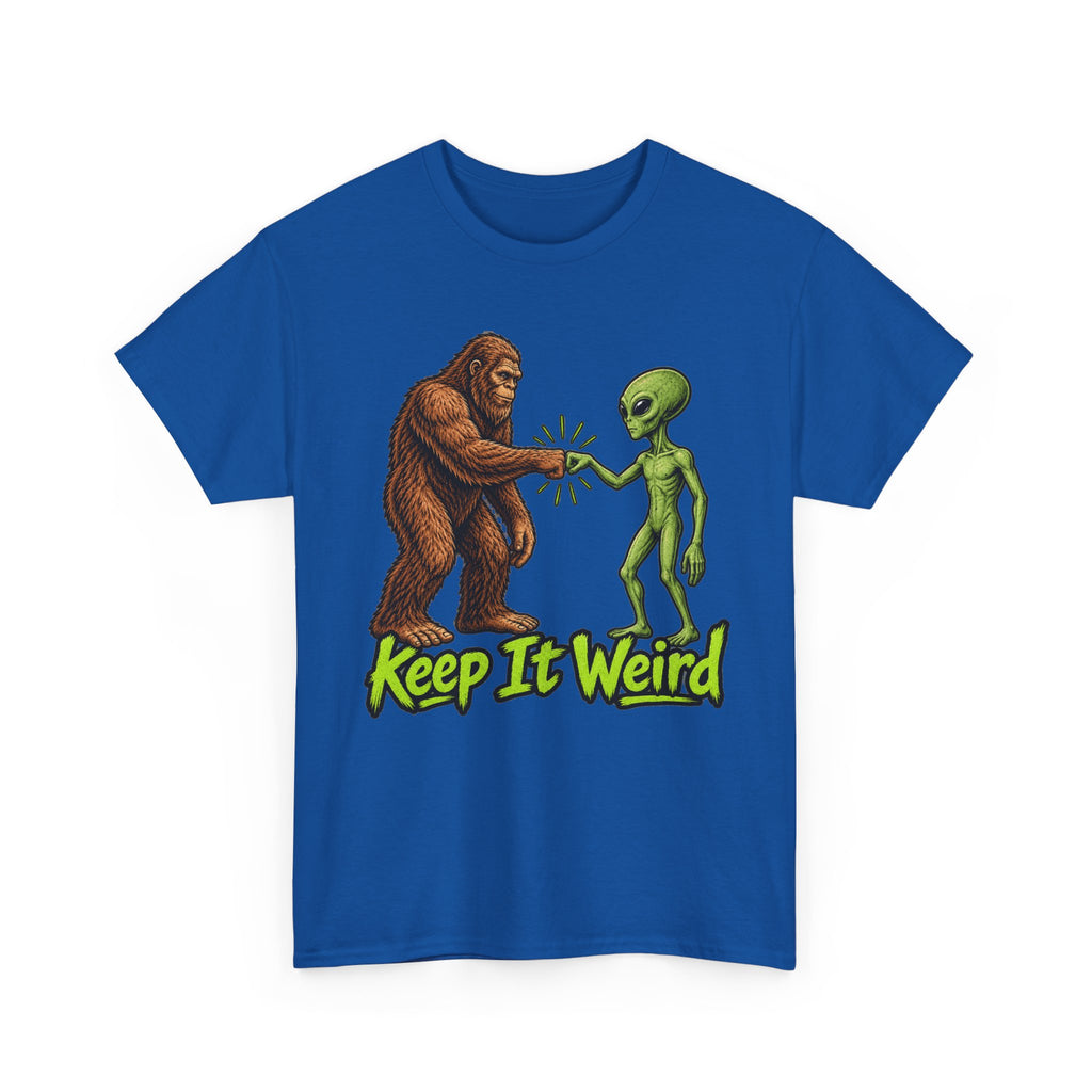 Keep It Weird Sasquatch Alien T-Shirt | Funny Cryptid UFO Tee