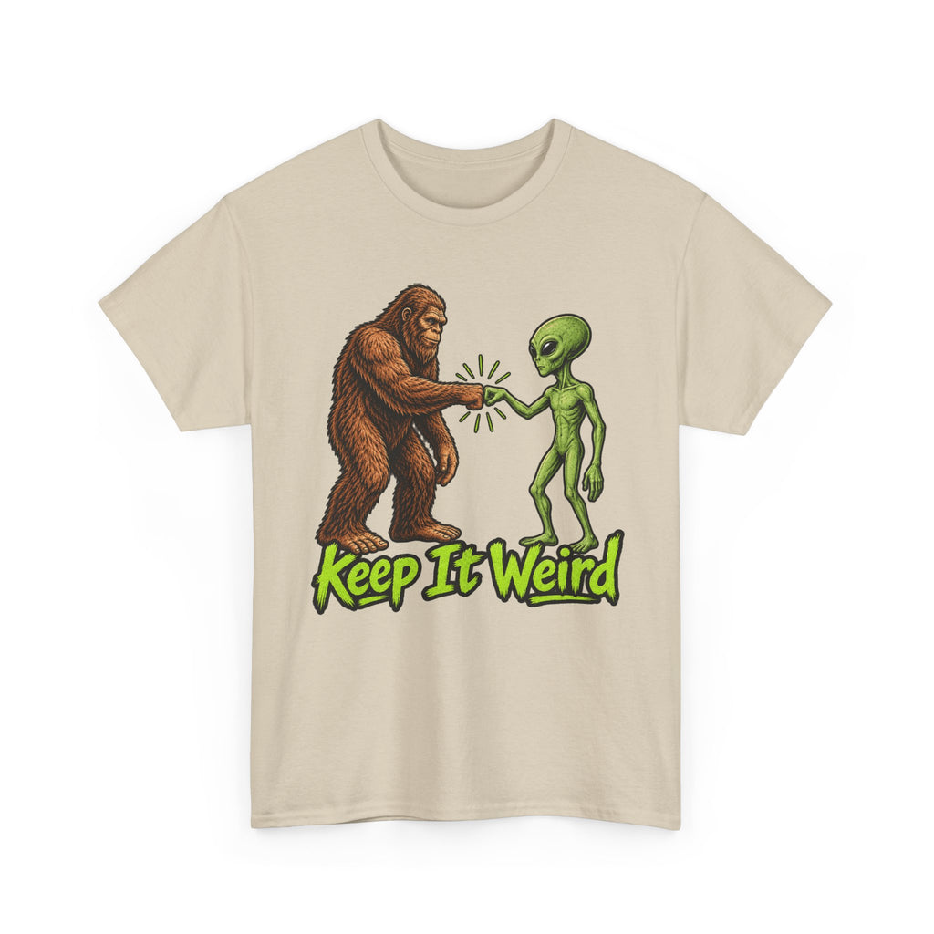 Keep It Weird Sasquatch Alien T-Shirt | Funny Cryptid UFO Tee
