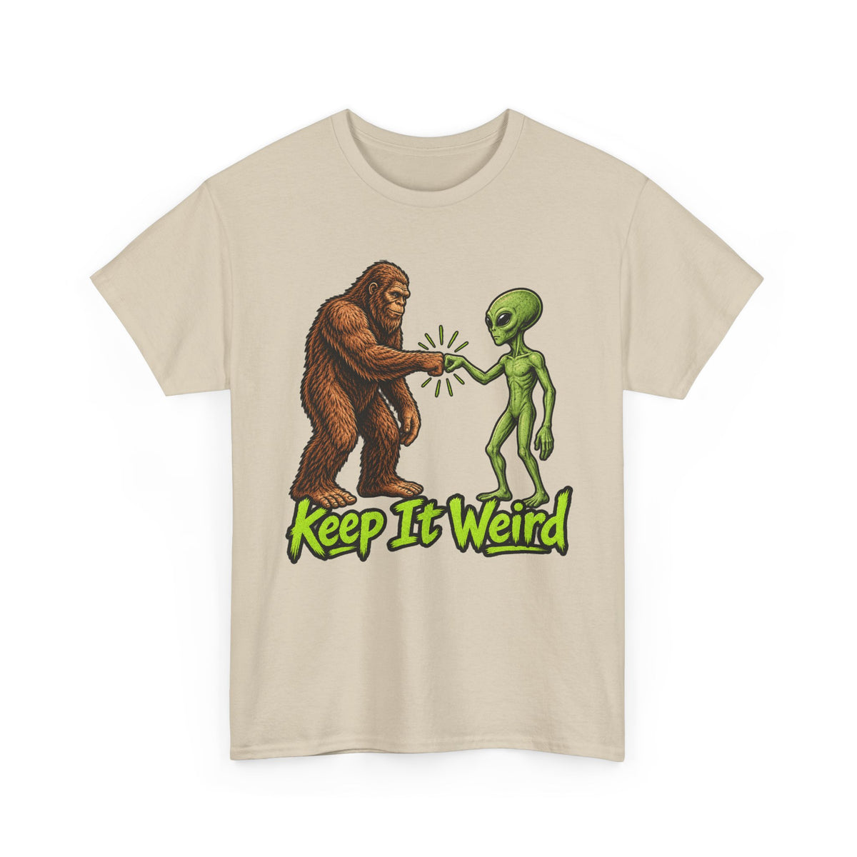 Keep It Weird Sasquatch Alien T-Shirt | Funny Cryptid UFO Tee