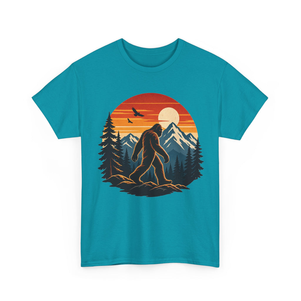 Bigfoot Mountain Sunset T-Shirt | Sasquatch Camping Retro Nature Tee