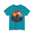 Bigfoot Mountain Sunset T-Shirt | Sasquatch Camping Retro Nature Tee