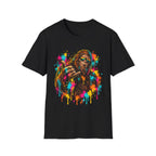 Colorful Bigfoot Paint Splatter  T-Shirt