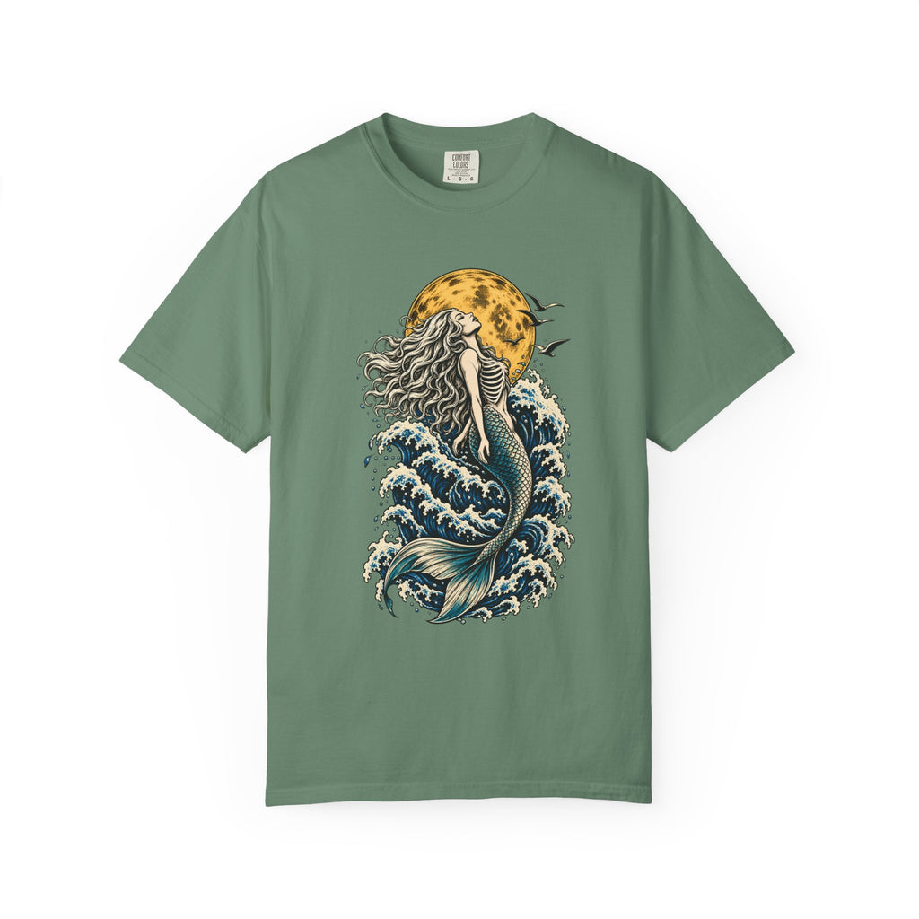 Mermaid Moon T-Shirt — Vintage Wave Mermaid Graphic Tee