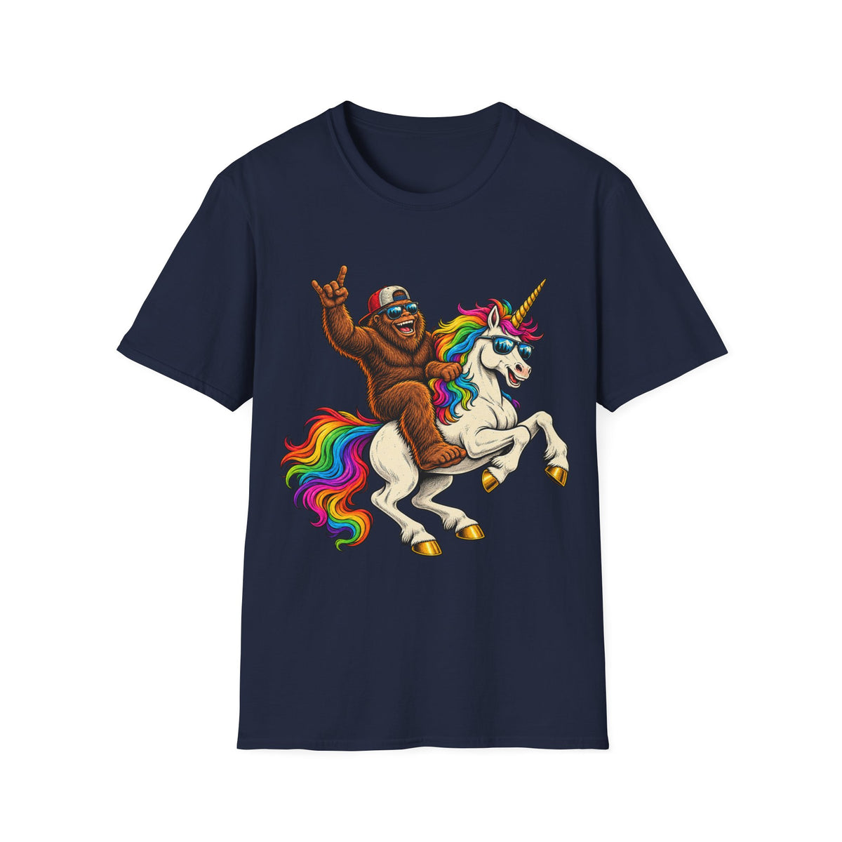 Bigfoot Riding Unicorn T-Shirt