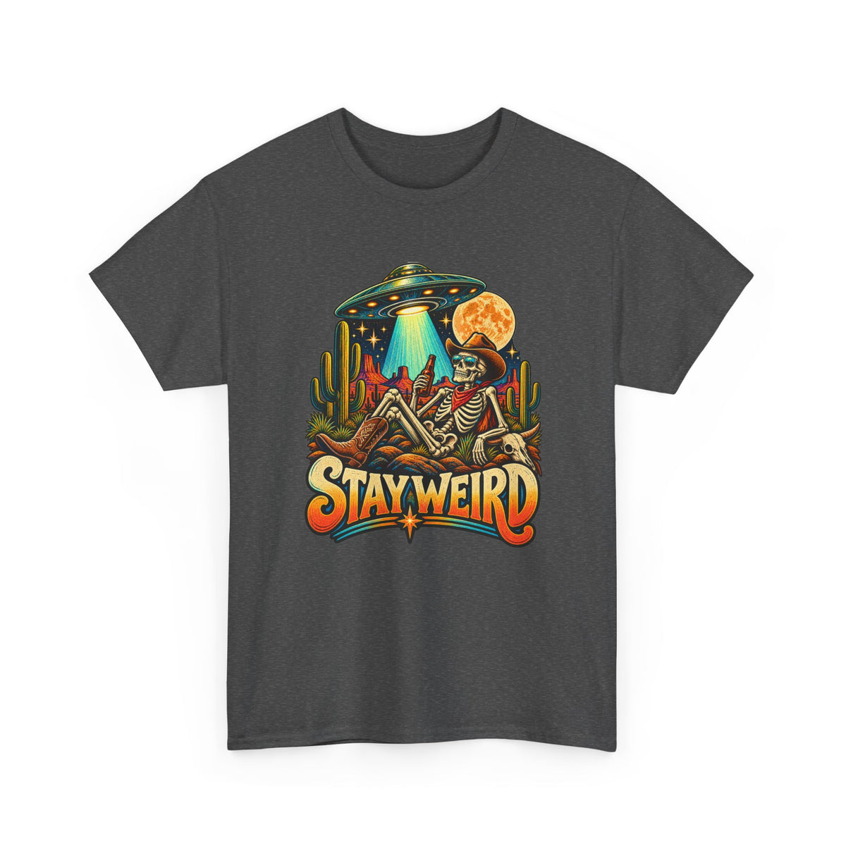 Stay Weird Skeleton UFO T-Shirt