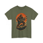 Sasquatch Playing Double-Neck Guitar T-Shirt | Retro Rock Monster Tee