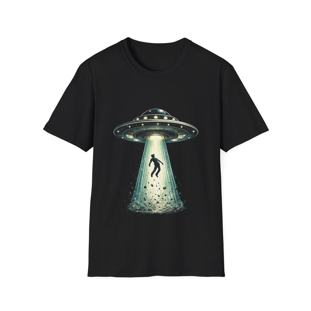 Alien Abduction Beam T-Shirt | UFO Abducting Person Graphic