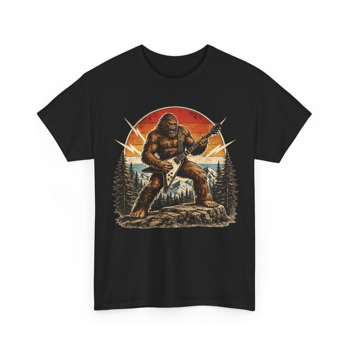 Bigfoot Electric guitar Sunset T-Shirt