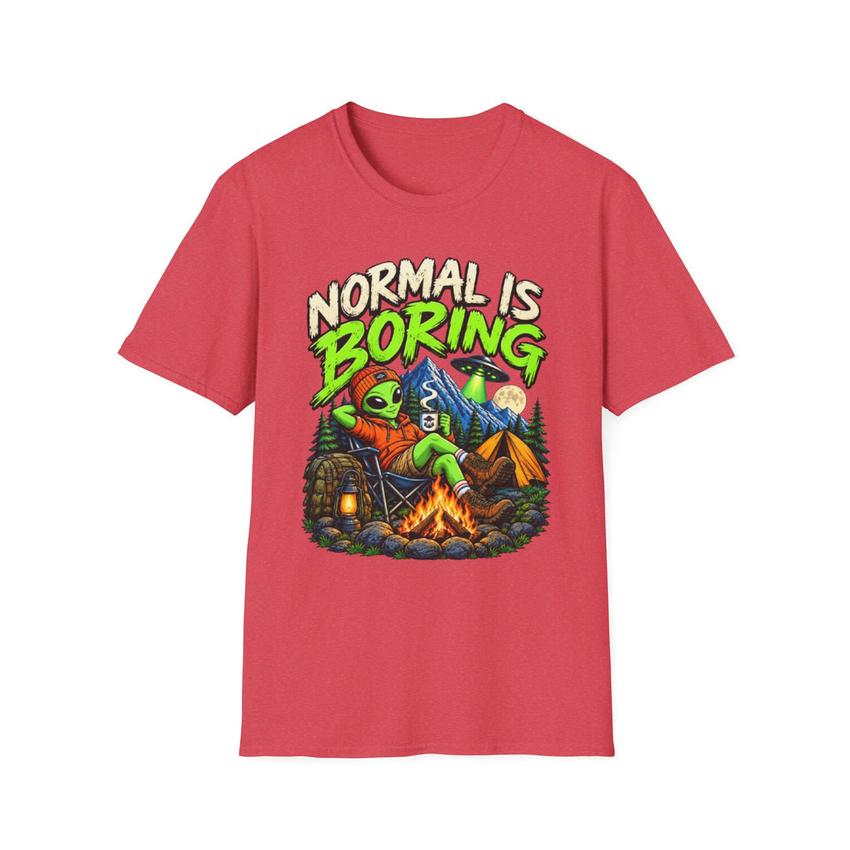 Normal Is Boring Alien Camping T-Shirt