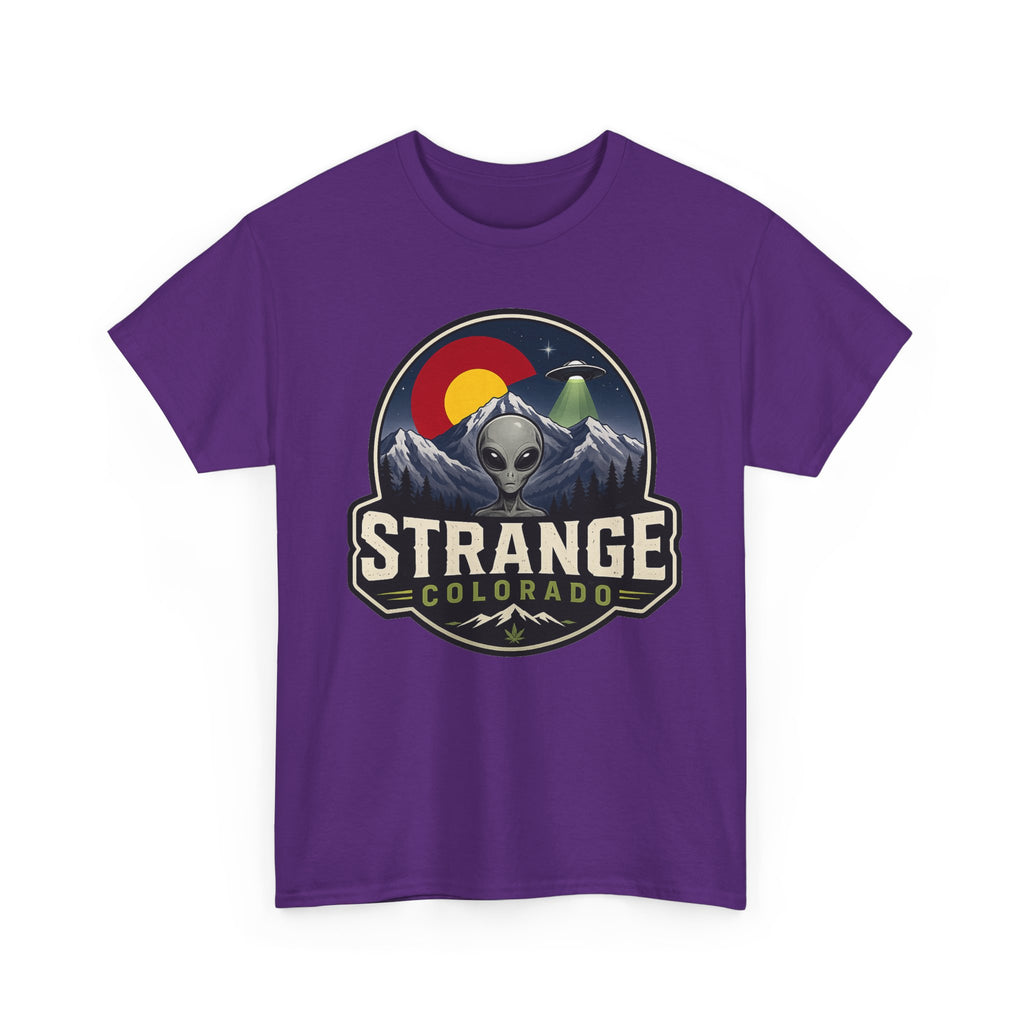 Strange Colorado alien mountains T-Shirt | UFO retro badge tee