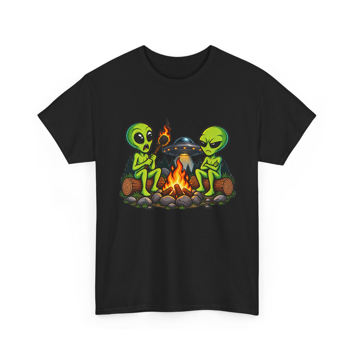 Alien Campfire Graphic T-Shirt