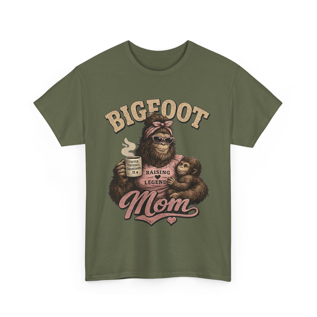 Bigfoot Mom Tee | Sasquatch Mama Illustration, Raising a Legend Design
