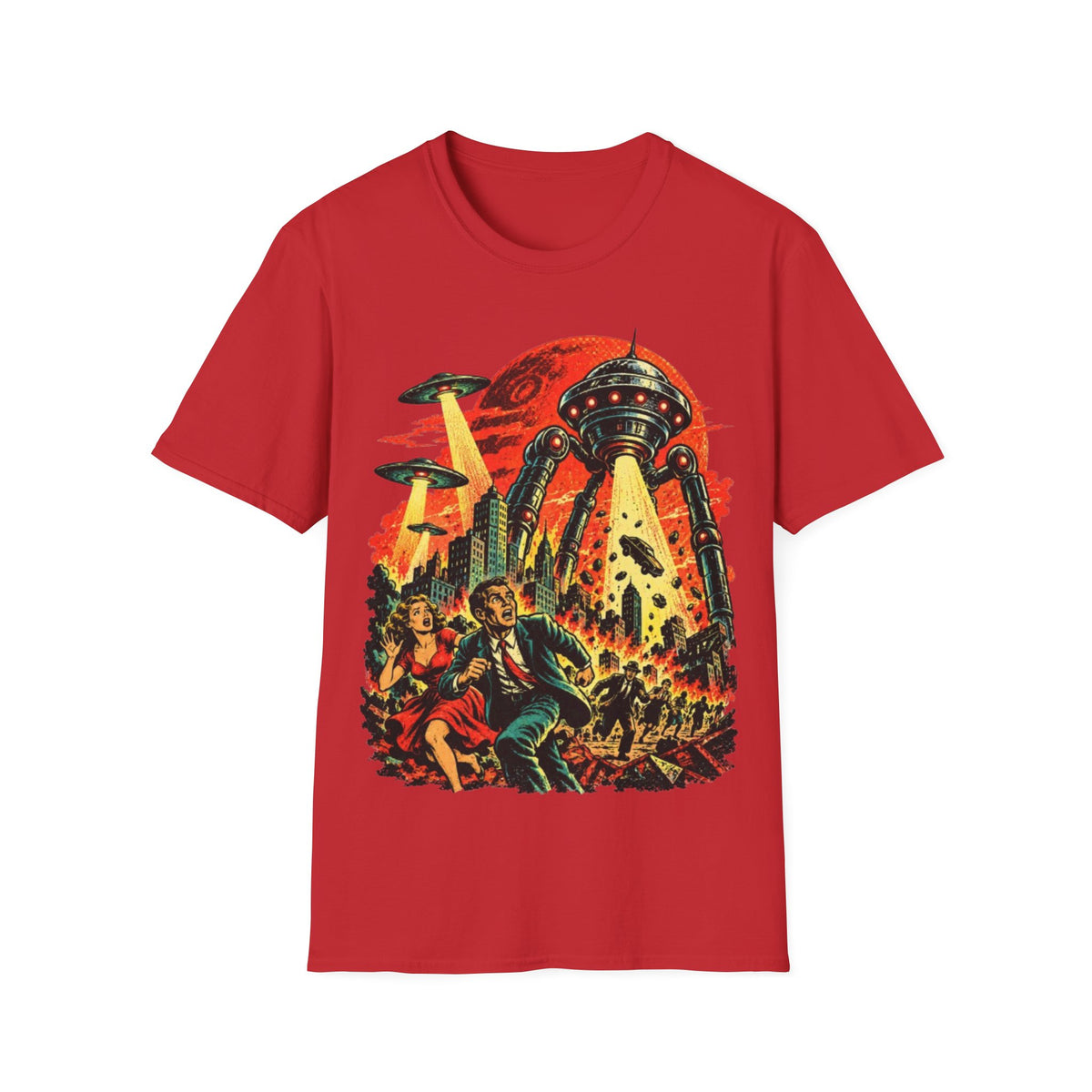 Retro Sci-Fi Alien Invasion T-Shirt