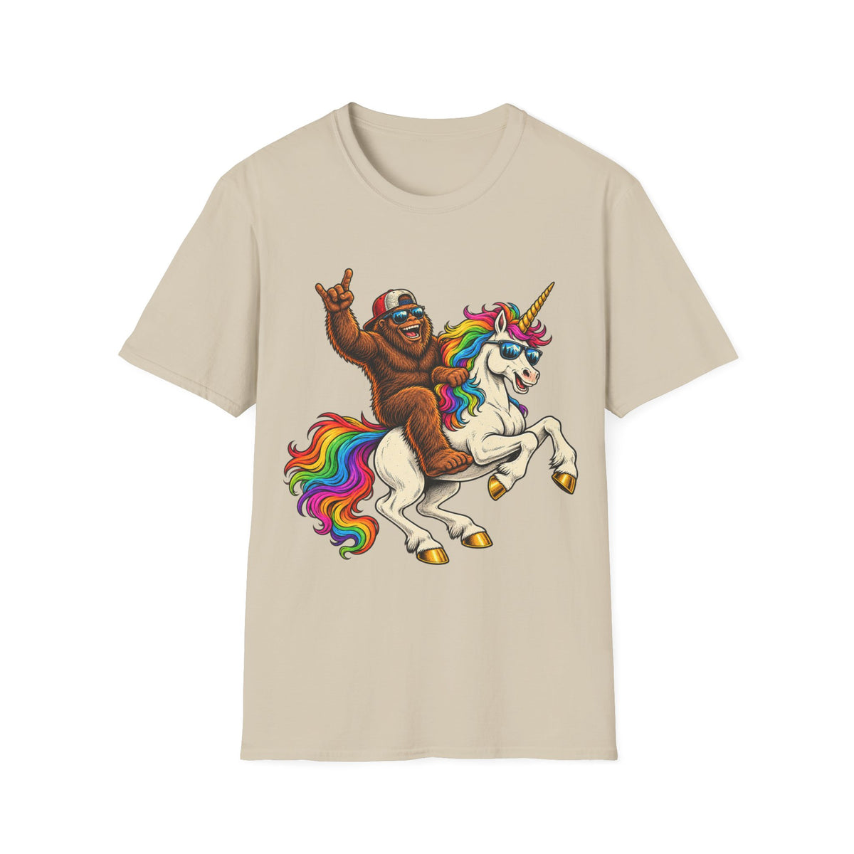 Bigfoot Riding Unicorn T-Shirt