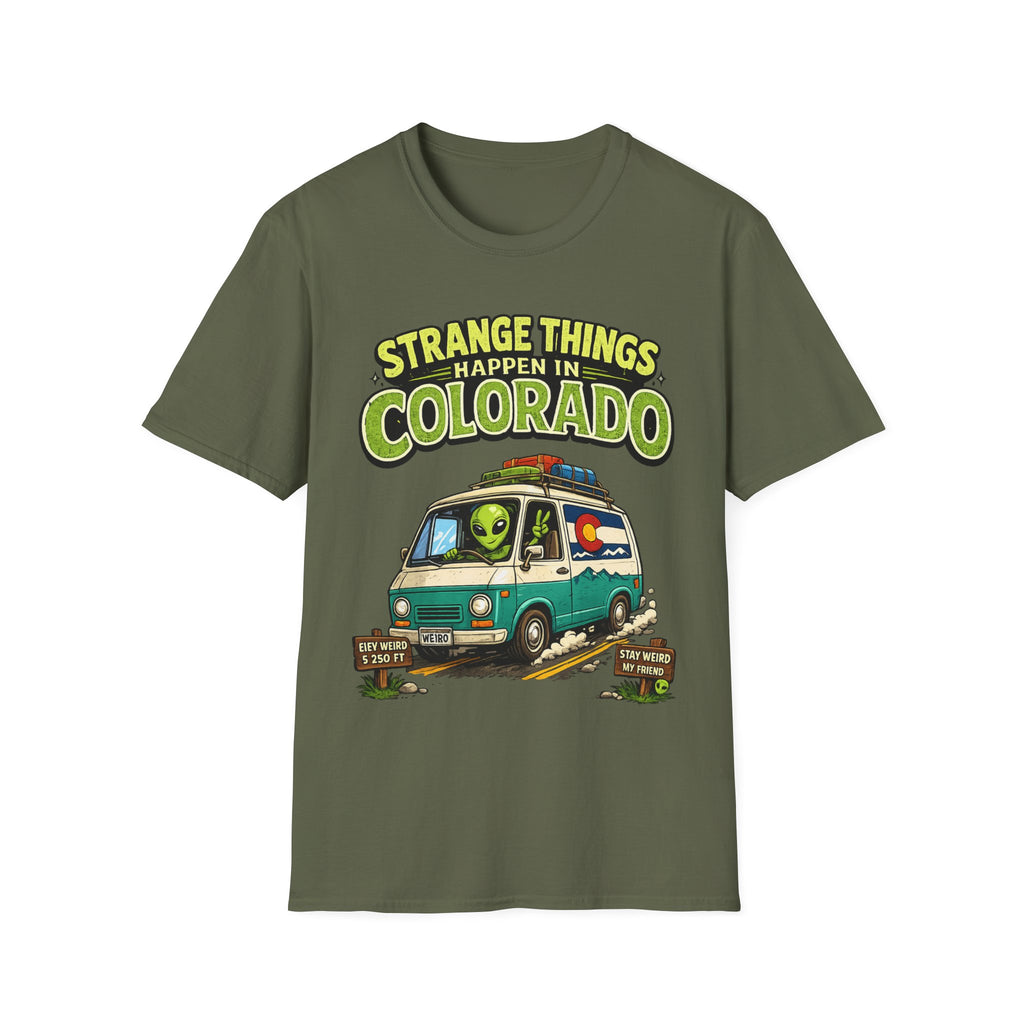 Strange Things Happen in Colorado T-Shirt | Alien Van Graphic