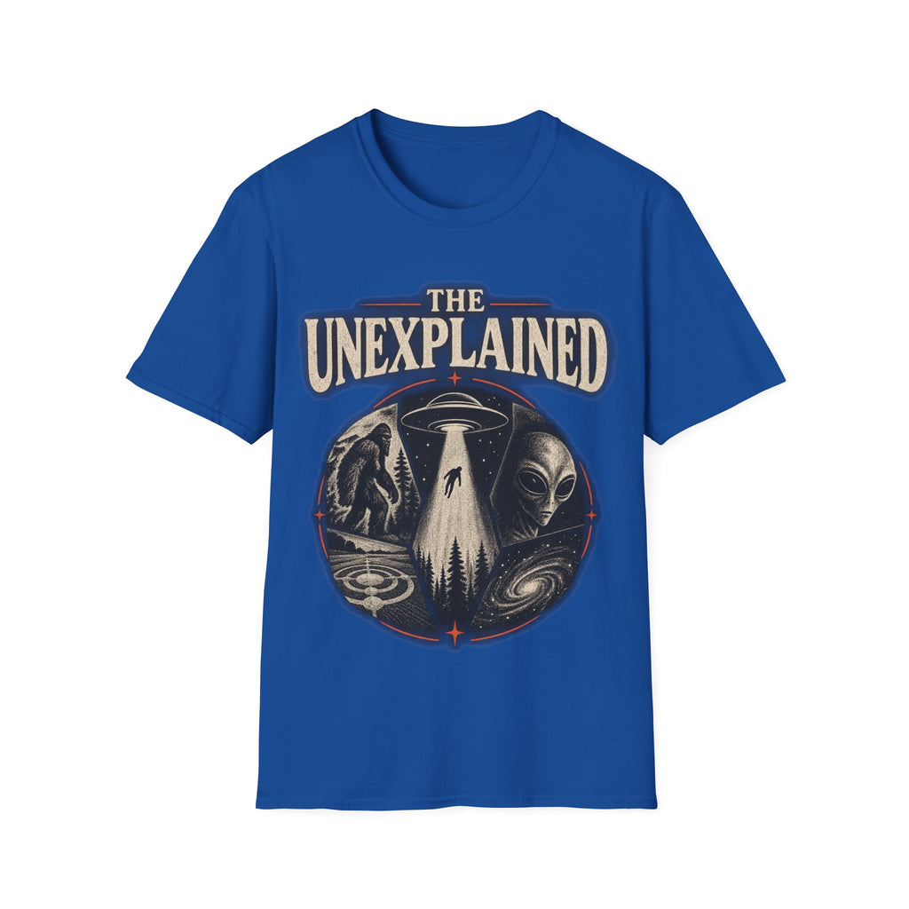 T-Shirt — "The Unexplained" UFO & Cryptid Mystery Graphic