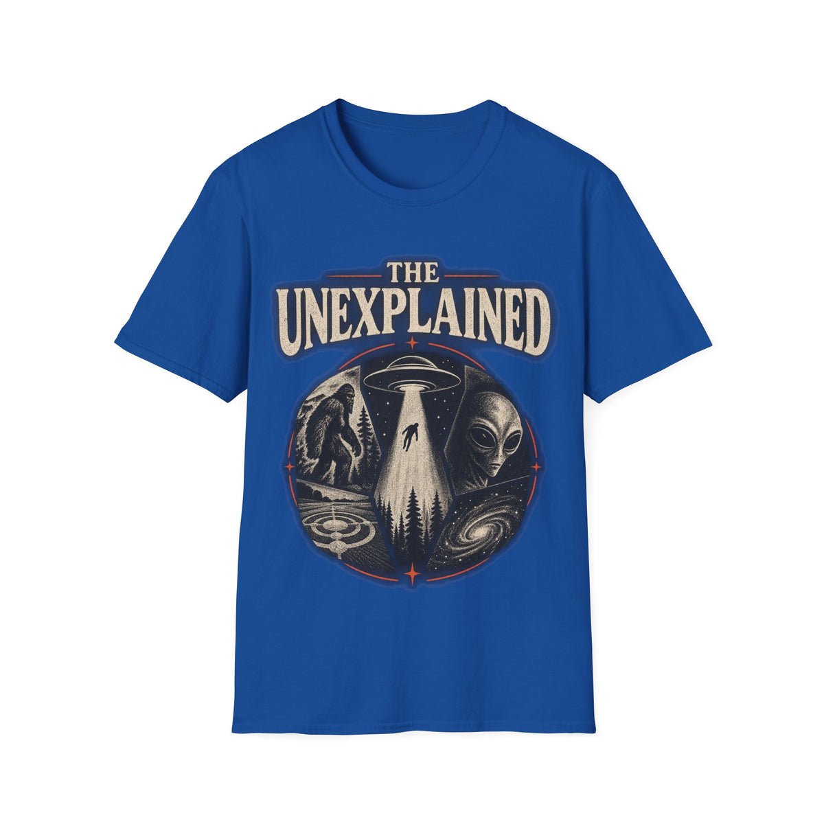 T-Shirt — "The Unexplained" UFO & Cryptid Mystery Graphic