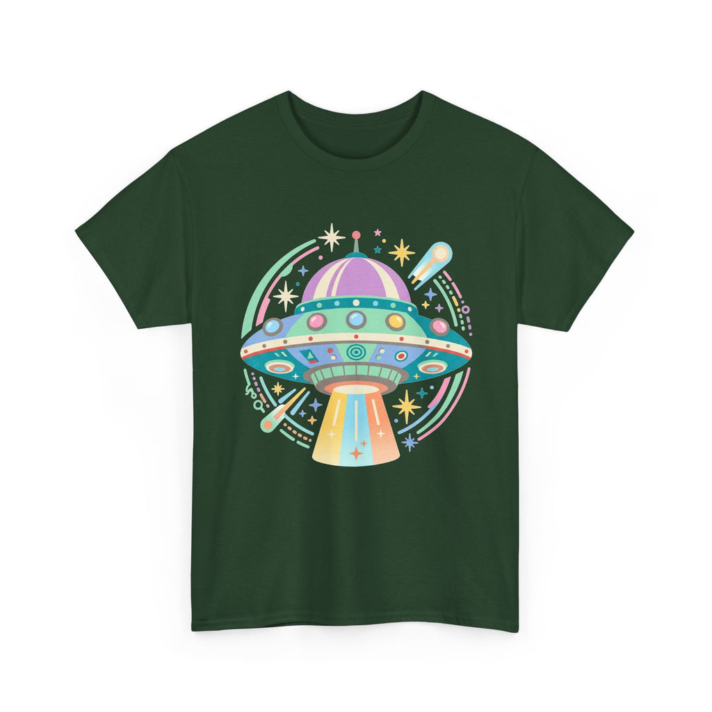 Pastel UFO spaceship T-Shirt | colorful alien saucer illustration