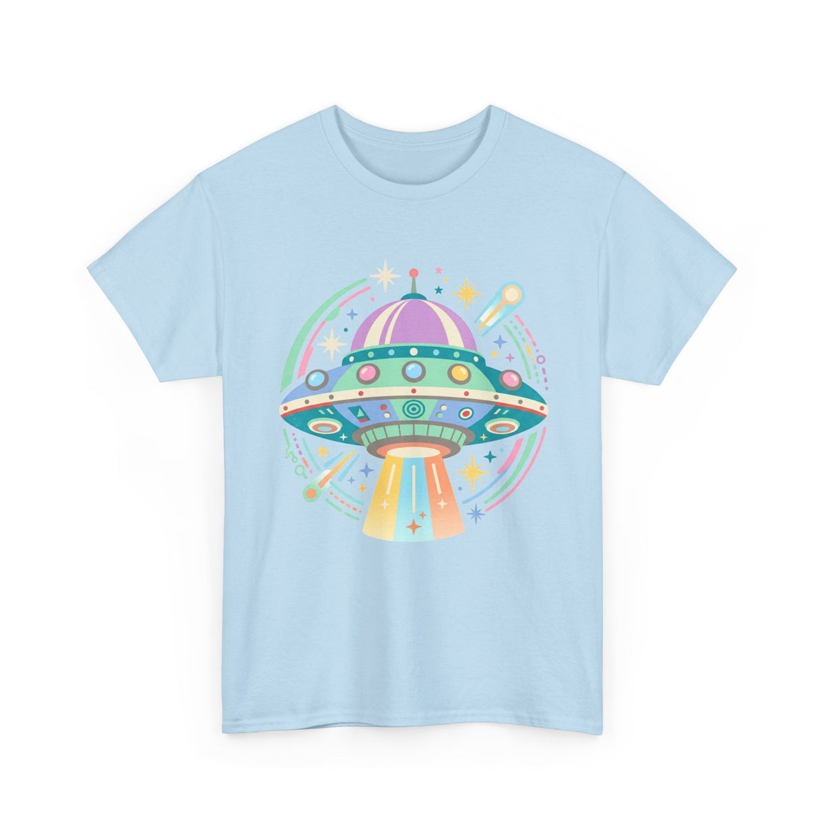 Pastel UFO spaceship T-Shirt | colorful alien saucer illustration