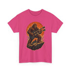 Sasquatch Playing Double-Neck Guitar T-Shirt | Retro Rock Monster Tee