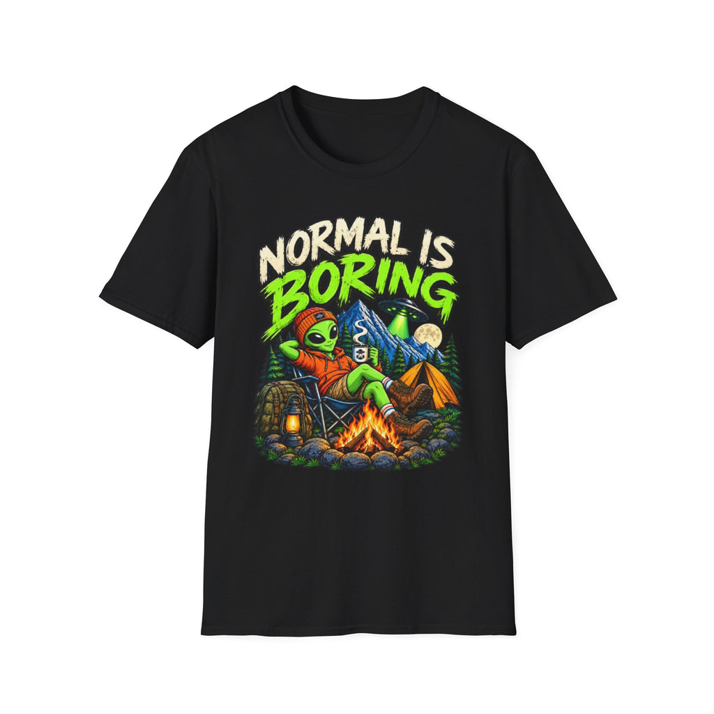 Normal Is Boring Alien Camping T-Shirt