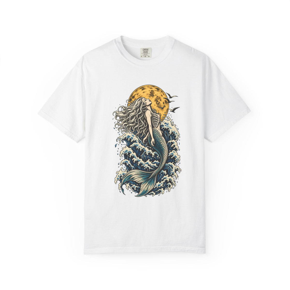 Mermaid Moon T-Shirt — Vintage Wave Mermaid Graphic Tee