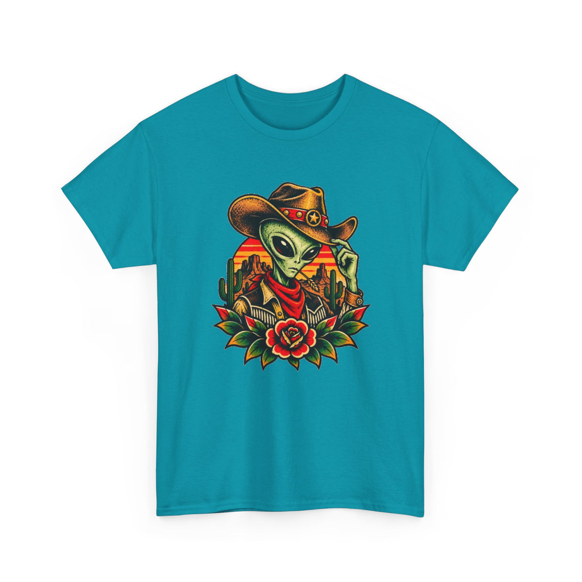 Cowboy Alien T-Shirt — Western Desert Alien Graphic Tee