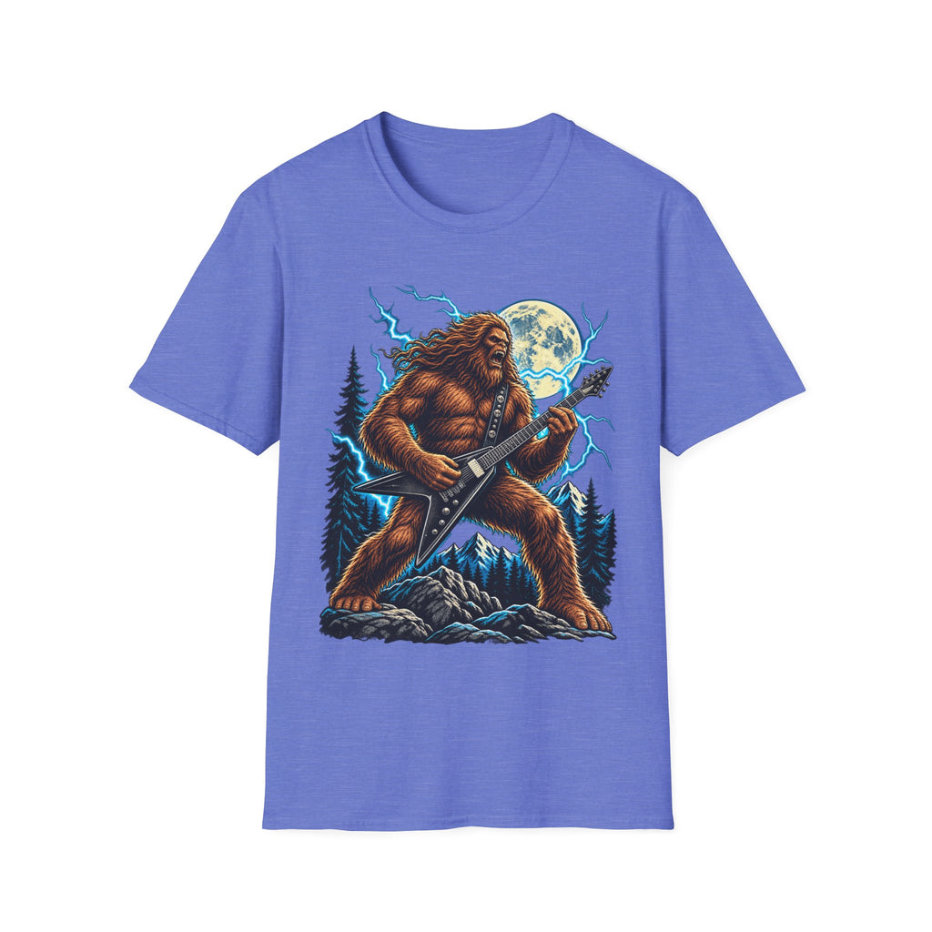 Bigfoot Playing Guitar Mountain Forest T-Shirt