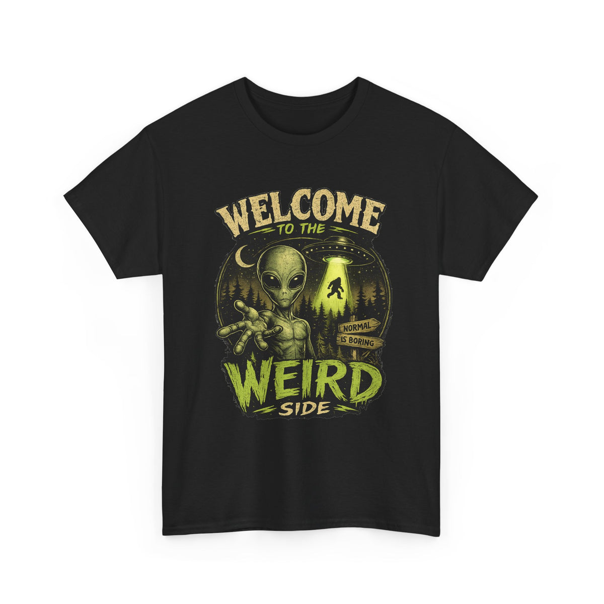 Welcome to the Weird Side T-Shirt | Alien Skull Illustration