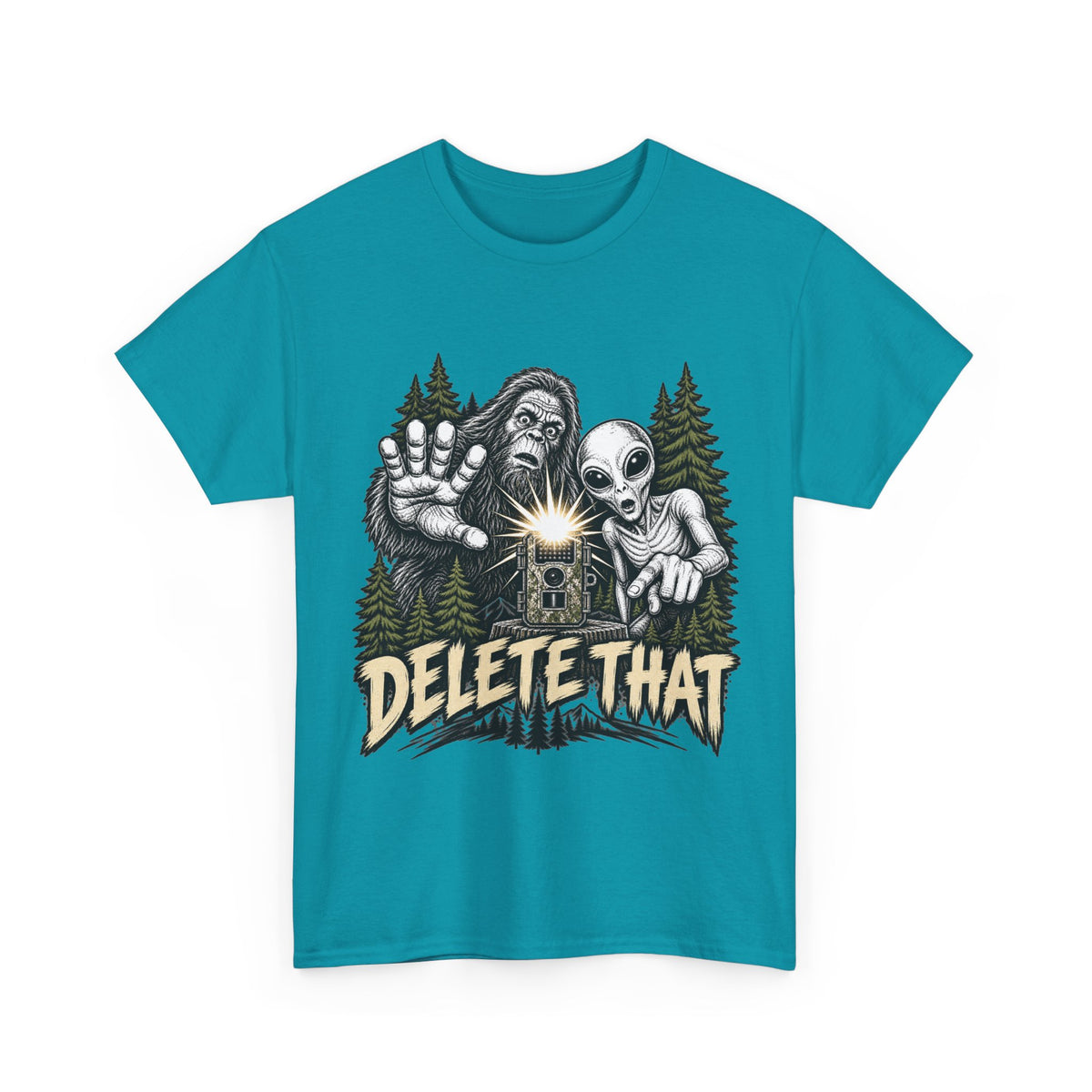 Delete That Graphic Tee | Creepy Alien & Skull Illustration