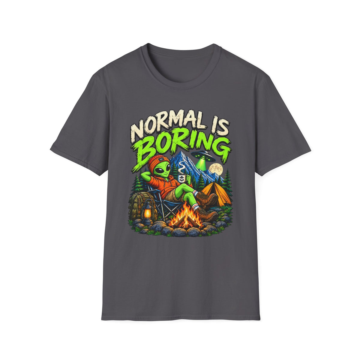 Normal Is Boring Alien Camping T-Shirt