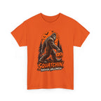 Squatchin' Through Halloween T-Shirt | Bigfoot Pumpkin Tee