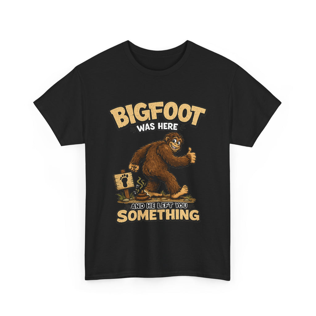 Bigfoot Was Here tee | Sasquatch graphic t-shirt, camping forest humor