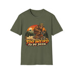 Too Weird to Be Seen Bigfoot Mountain Biking T-Shirt
