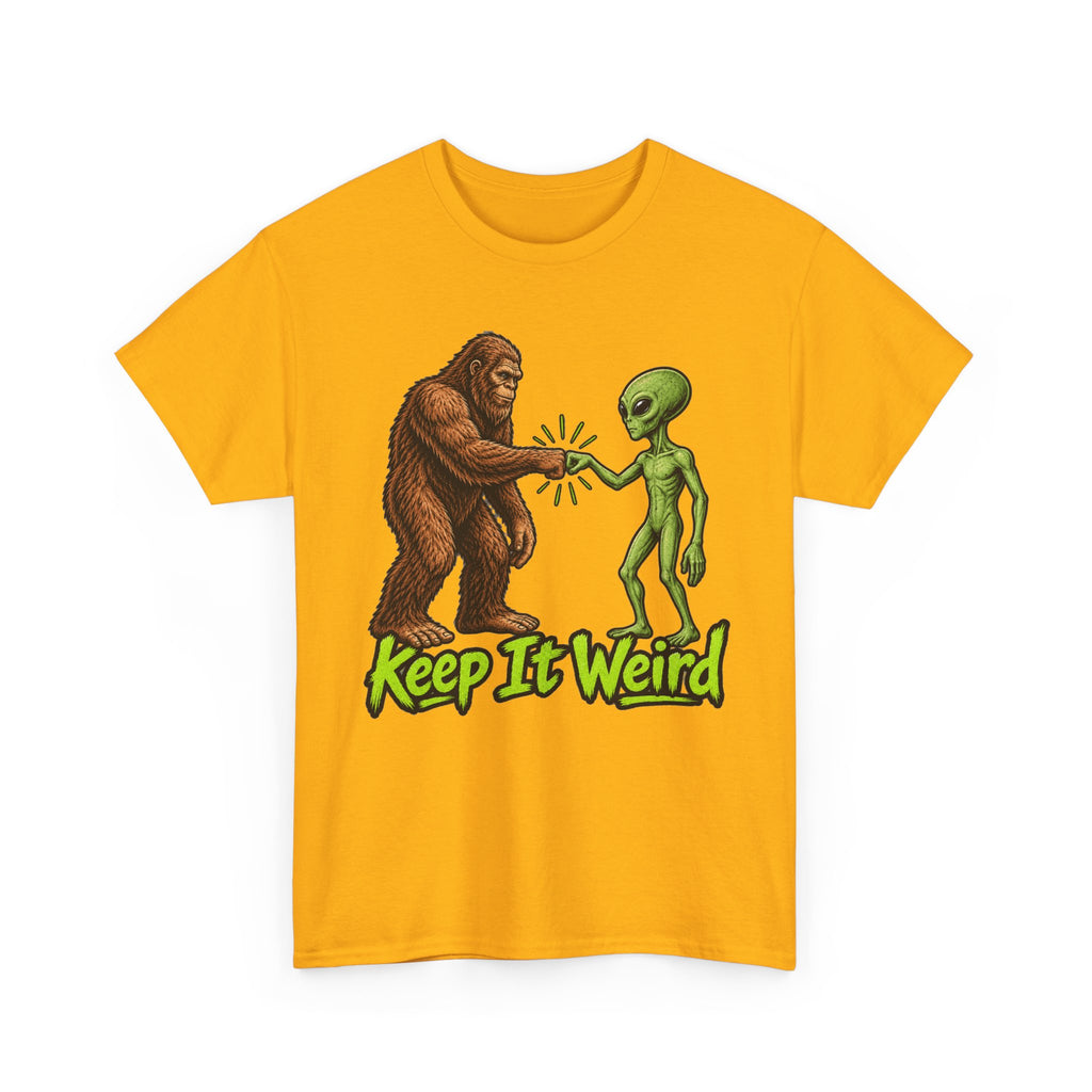 Keep It Weird Sasquatch Alien T-Shirt | Funny Cryptid UFO Tee