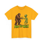 Keep It Weird Sasquatch Alien T-Shirt | Funny Cryptid UFO Tee