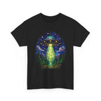 UFO Stained glass Shirt | Alien Spaceship Beam Woodland Night