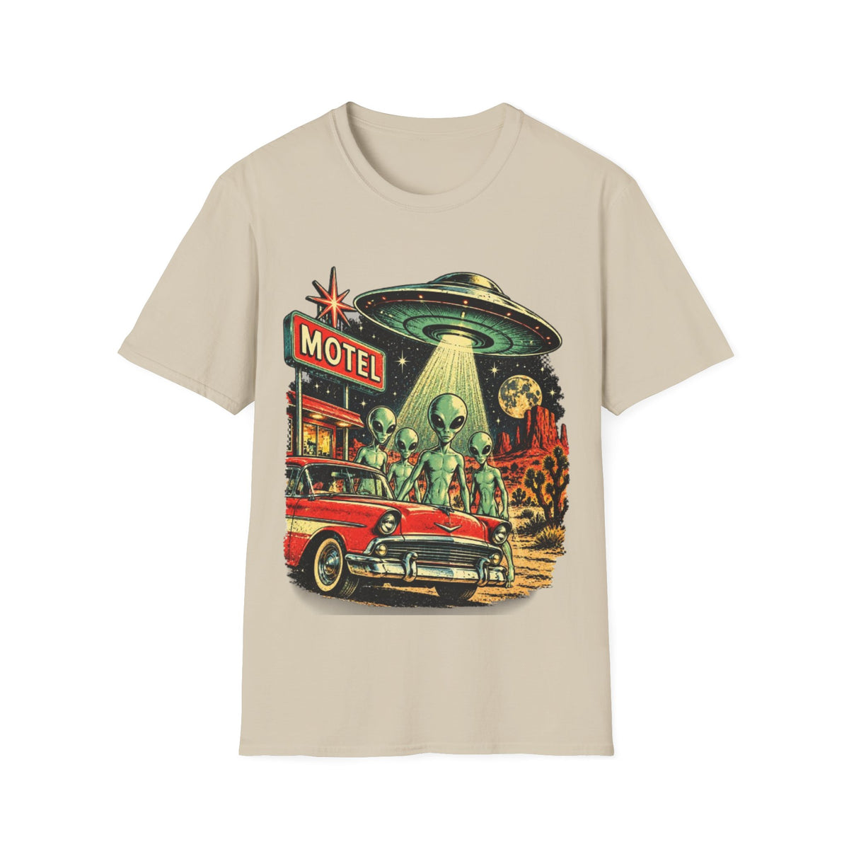 Retro Alien UFO Motel Graphic T-Shirt