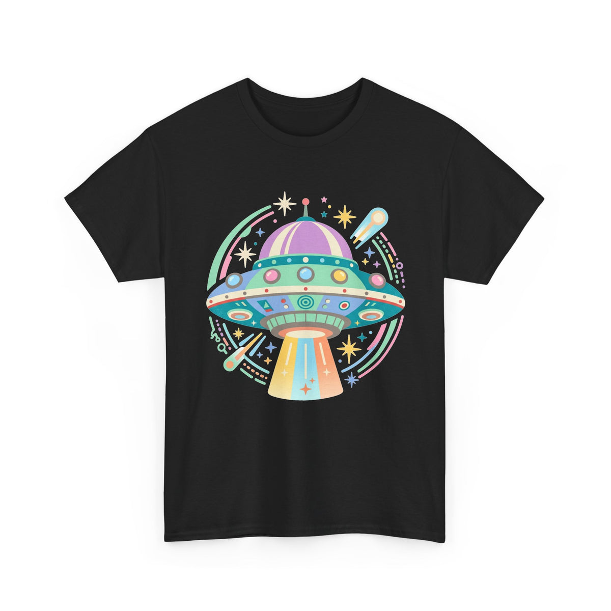 Pastel UFO spaceship T-Shirt | colorful alien saucer illustration