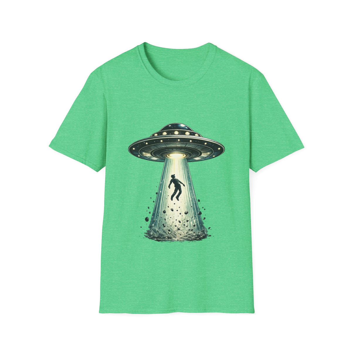 Alien Abduction Beam T-Shirt | UFO Abducting Person Graphic
