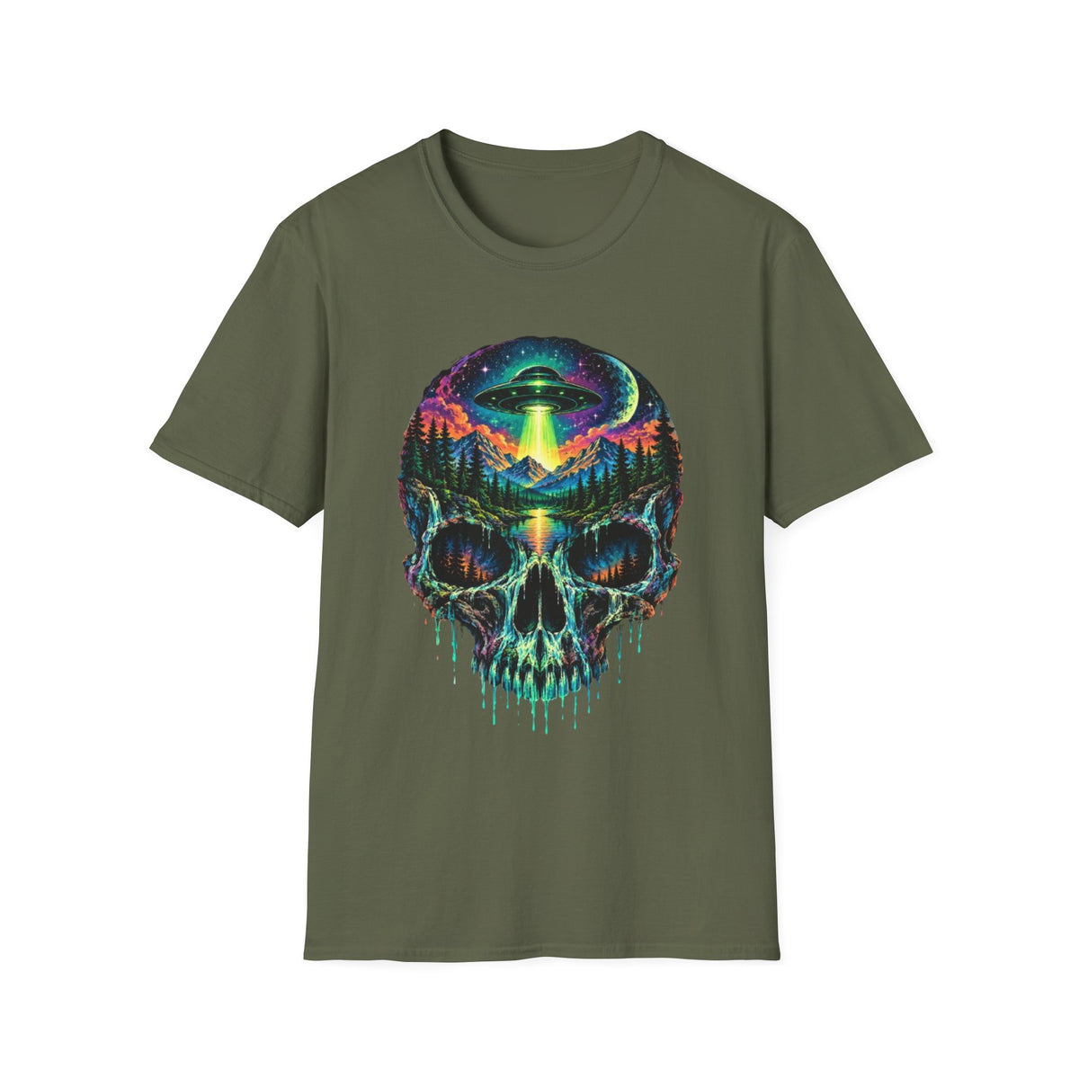 Psychedelic Skull UFO T-Shirt