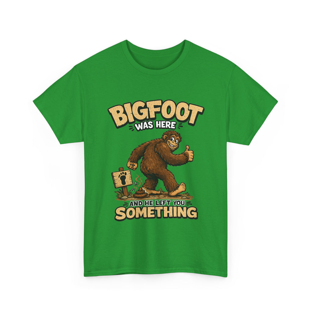 Bigfoot Was Here tee | Sasquatch graphic t-shirt, camping forest humor