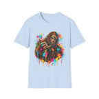 Colorful Bigfoot Paint Splatter  T-Shirt