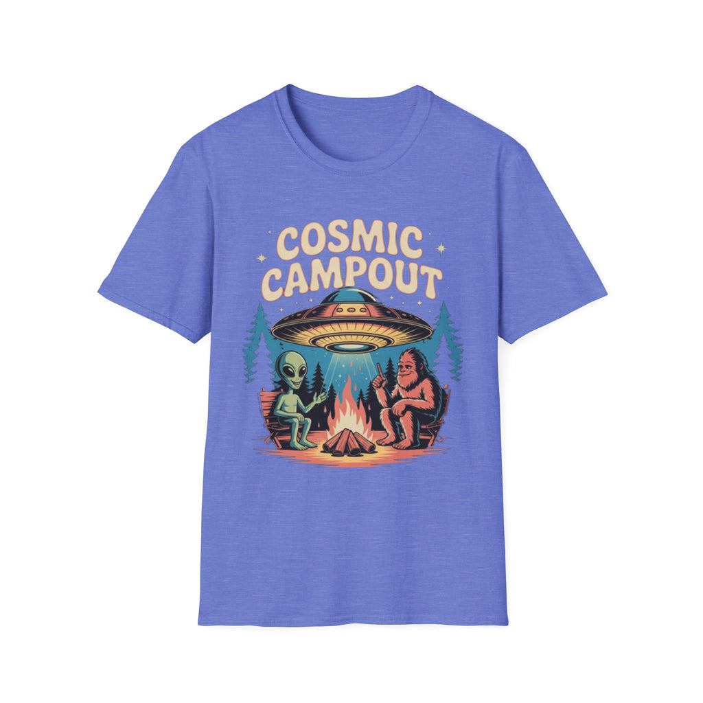Cosmic Campout T-Shirt — Alien & Sasquatch Campfire Graphic Tee