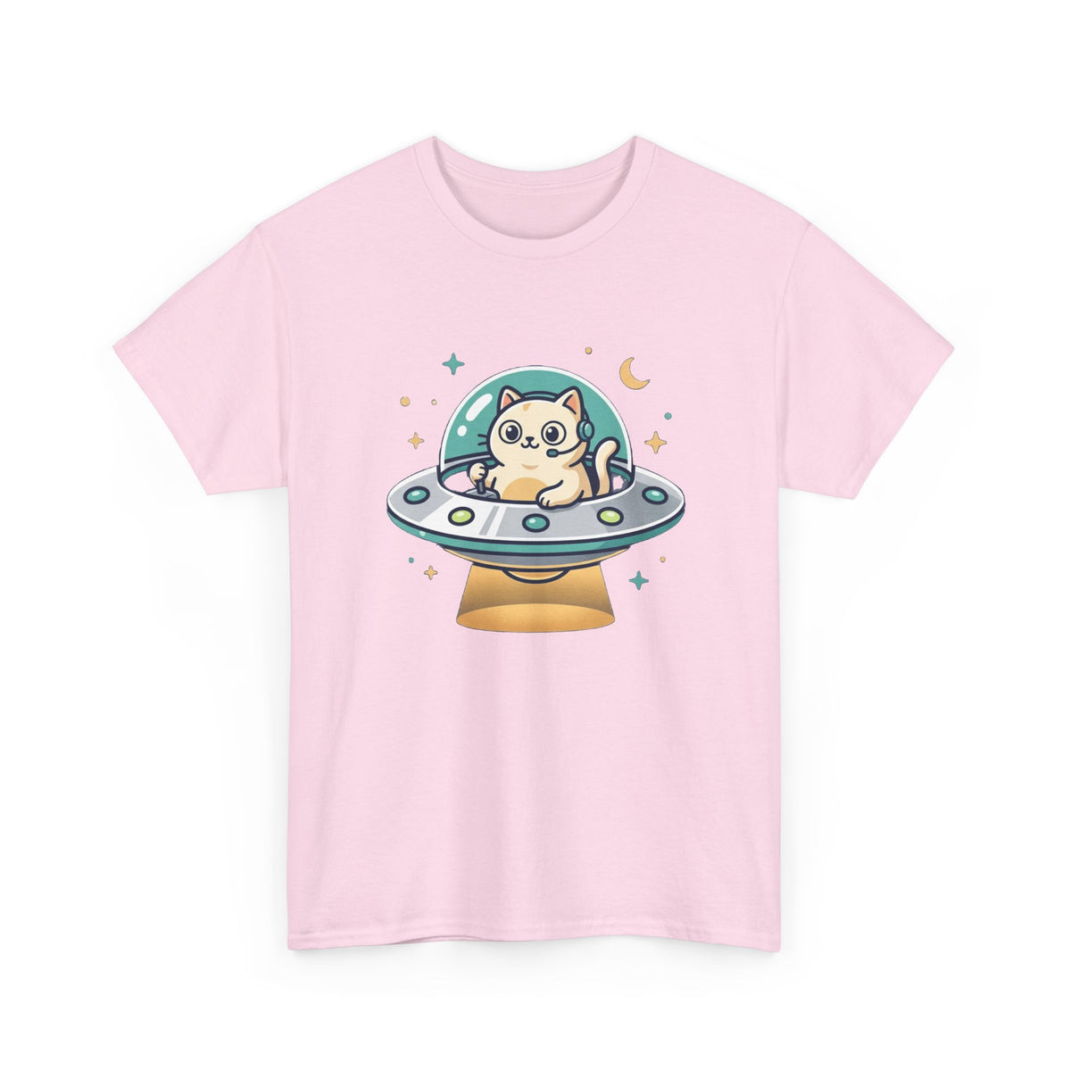 Whimsical Cute Cat UFO Tee