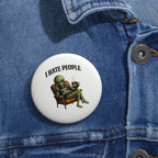 Alien 'I Hate People' Pin Button – Funny Anti‑Social Enamel Badge