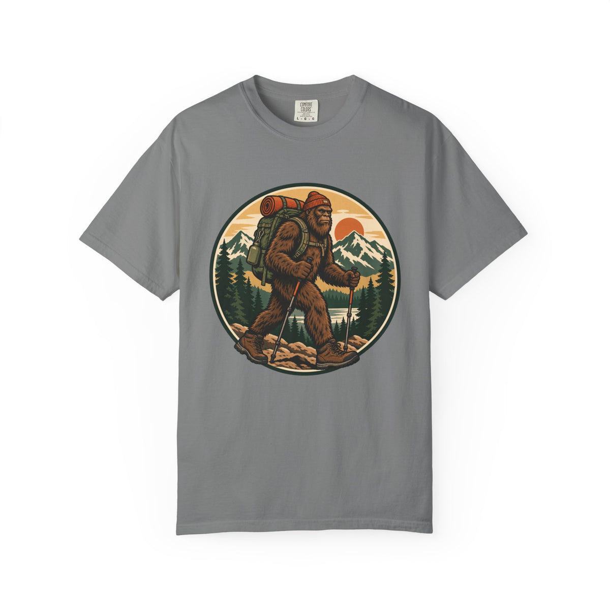 Bigfoot Hiking T‑Shirt — Vintage Mountain Backpacker Graphic Tee