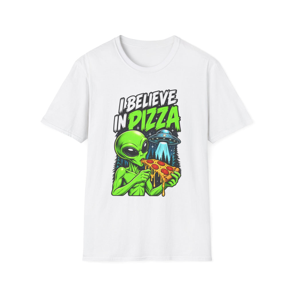 I Believe in Pizza Alien T-Shirt