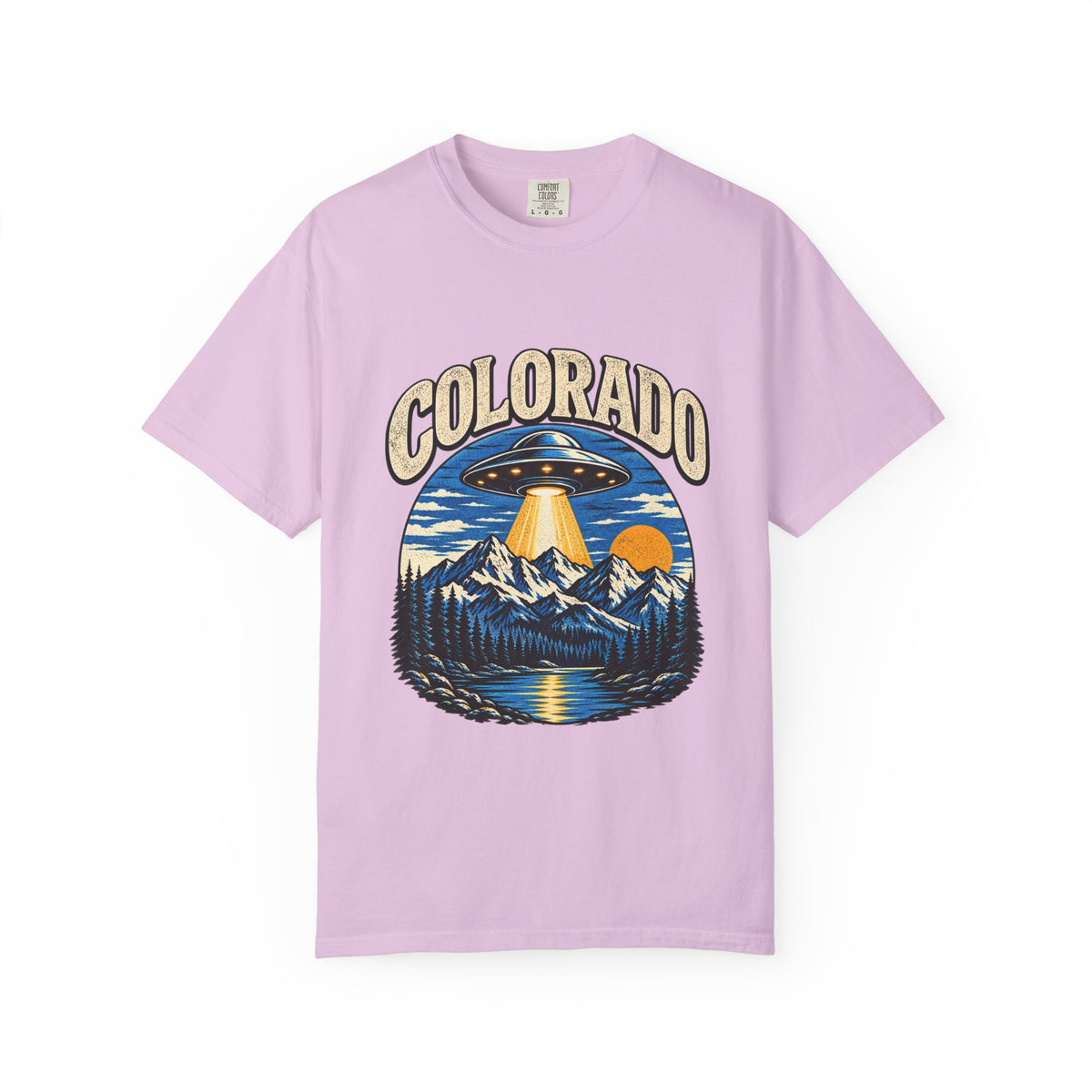 Colorado UFO Mountain T-Shirt — Retro Alien Abduction Scenic Tee