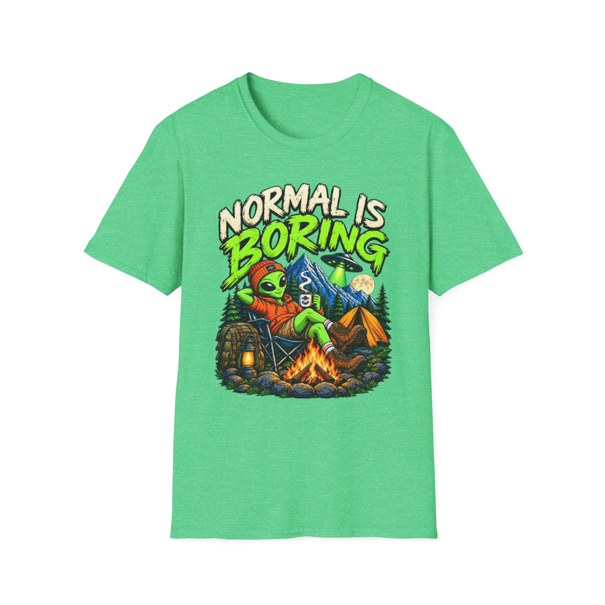 Normal Is Boring Alien Camping T-Shirt